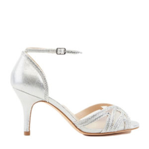 Silver Jewel Embellished Ankle Strap Heel. Brand New. Never been worn